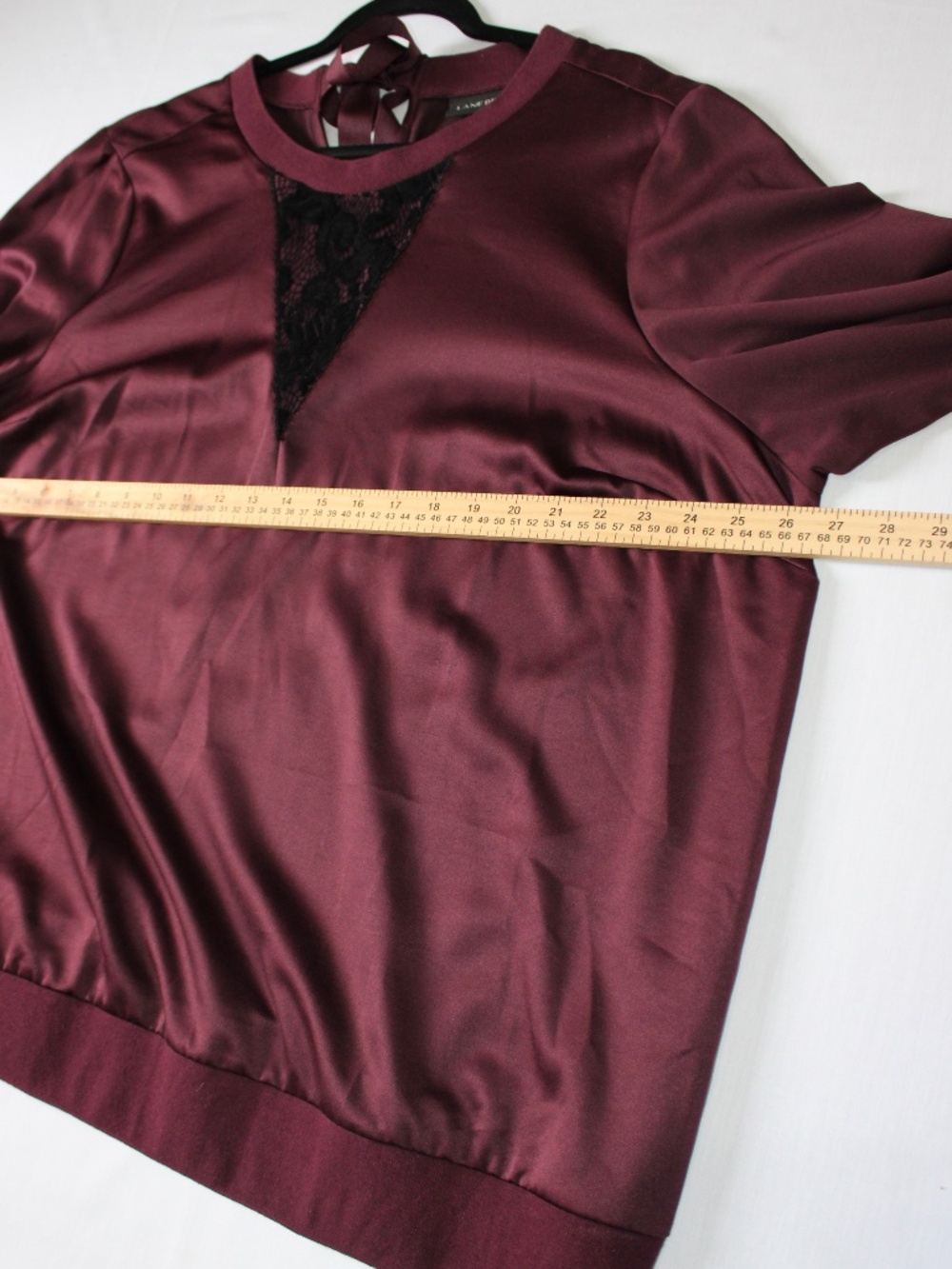 Lane Bryant Plum Lace Inset Tie-Back Top Size 22/24 - Picture 7 of 8
